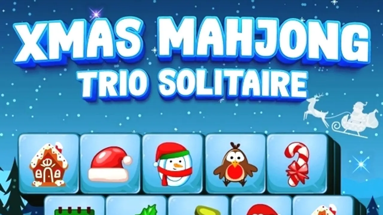 Xmas Mahjong Trio Solitaire gameplay screenshot
